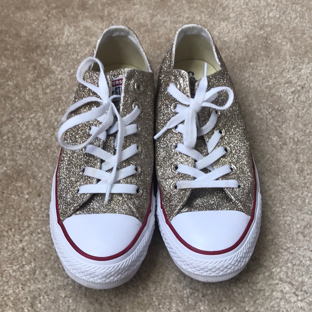 Glitter gold Converse sneakers size 8.5